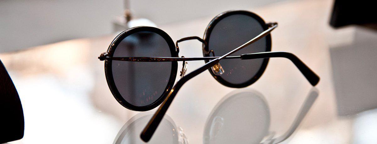 Round eyeglass frames on display at Eyes on Second