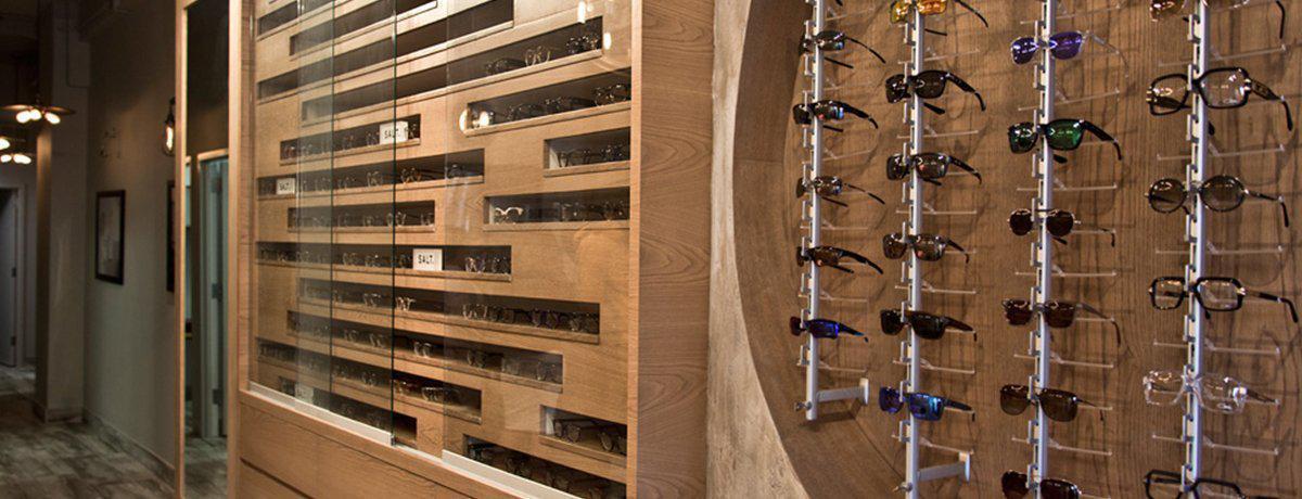 Frame displays inside the East Village optical boutique